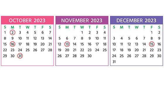 2023 Q4 Tax Calendar